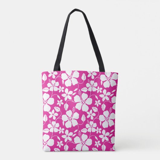 TOTE BAG HULA HAÏIENNE (HIBISCUS) ROSE CHAUDE (Dos)