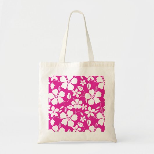 TOTE BAG HULA HAÏIENNE (HIBISCUS) ROSE CHAUDE (Devant)