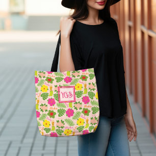 Tote Bag Hula Monogram Art Hawaii brillant