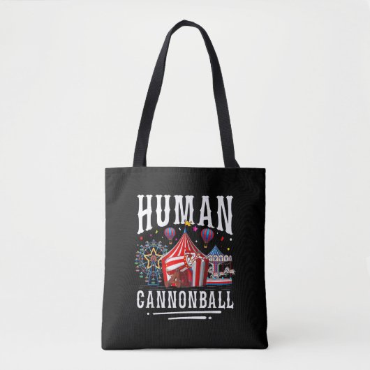 Tote Bag Human Cannonball Circus Carnival (Devant)