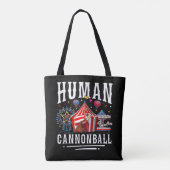 Tote Bag Human Cannonball Circus Carnival (Dos)