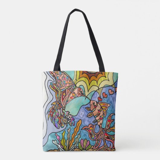 Tote Bag Hummingbird Goldfish Reflection Imaginaire Art Fou (Dos)
