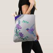 Tote Bag Hummingbird With Flowers on Geode Arrière - plan (De près)