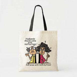 Tote Bag Humour d'attitude de maris et d'épouses