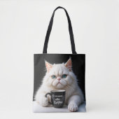 Tote Bag Humour de chat perse blanc (Devant)
