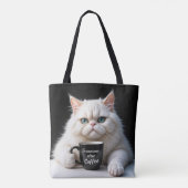 Tote Bag Humour de chat perse blanc (Dos)