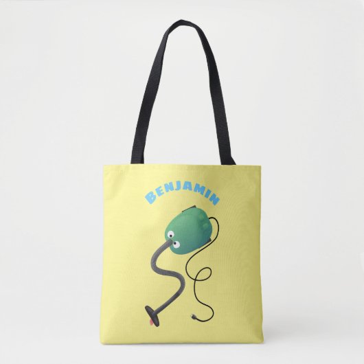 Tote Bag Humour de dessin animé de l'aspirateur mignon (Devant)