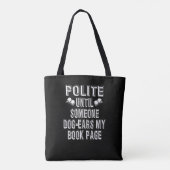 Tote Bag Humour des livres d'oreille de chien (Dos)