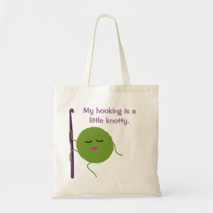 Tote Bag Humour faisant du crochet