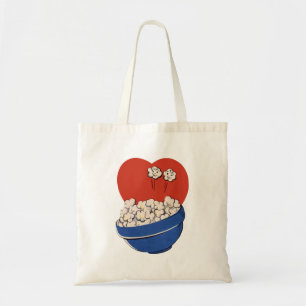 Tote Bag Humour Mignon Rétro, Bol de Popcorn pour le Cinéma