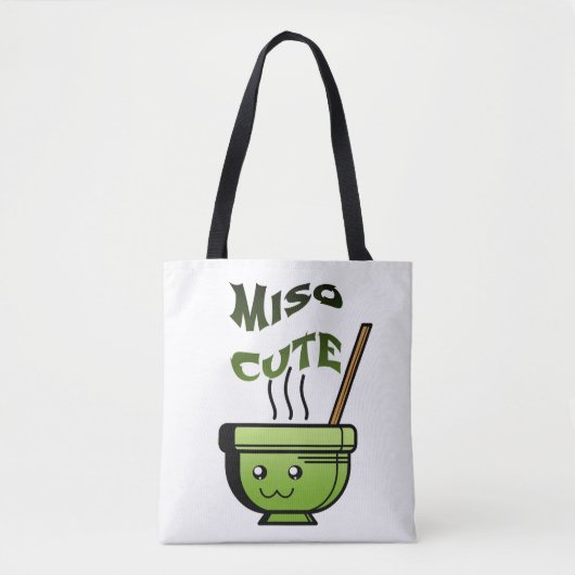 Tote Bag Humour Miso Cute Vegan (Devant)