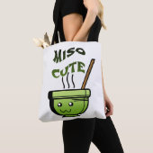 Tote Bag Humour Miso Cute Vegan (De près)