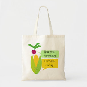 Tote Bag Humour végétal drôle de radis et de maïs