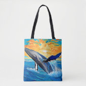Tote Bag Humpback Sunset Leap Art (Devant)