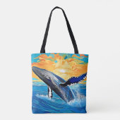 Tote Bag Humpback Sunset Leap Art (Dos)