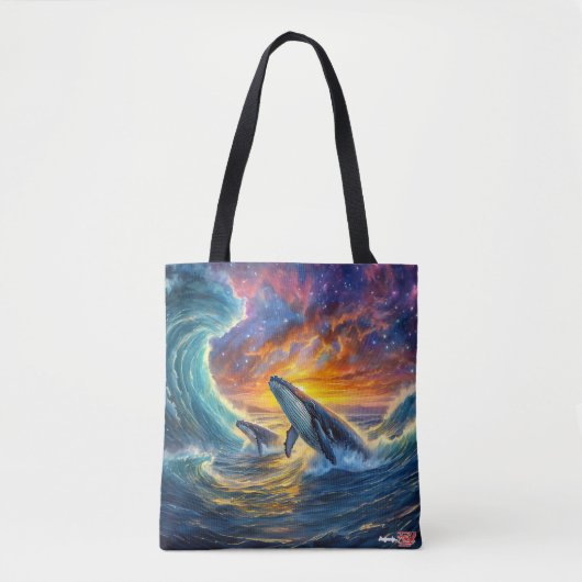 Tote Bag Humpbacks in Space Design par Rich AMeN Gill (Devant)