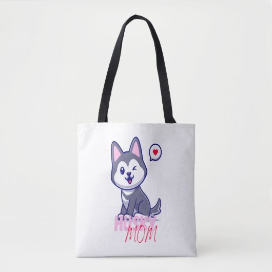 Tote Bag Husky Chig Maman Cute Kawaii Chiot (Devant)