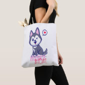 Tote Bag Husky Chig Maman Cute Kawaii Chiot (De près)