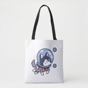 Tote Bag Husky Dans L'Espace Amoureux des chiens Chiot Retr