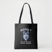 Tote Bag Husky Est Mon Esprit Animal Majestic Husky Chien (Devant)