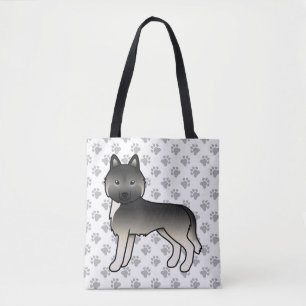 Tote Bag Husky sibérien agouti de dessin animé & pattes