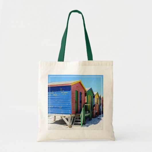 Tote Bag Huttes colorées de plage (Devant)