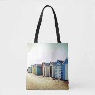 Tote Bag Huttes colorées de plage au soleil