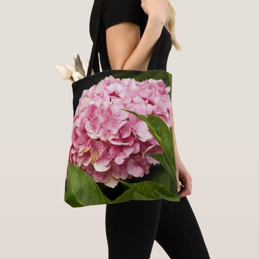 Tote Bag Hydrangea à Tête de Moppe Rose Floral (De près)
