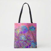Tote Bag Hydrangea Abstrait Violet et Bleu avec Magenta (Devant)