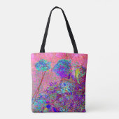 Tote Bag Hydrangea Abstrait Violet et Bleu avec Magenta (Dos)
