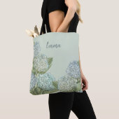 Tote Bag Hydrangea Bleu/Vert Sage (De près)