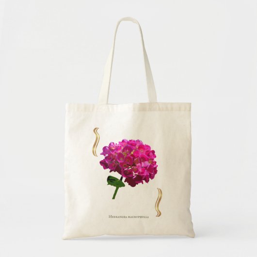 Tote Bag Hydrangea Bloom – Vintage Botanical Fuchsia (Devant)