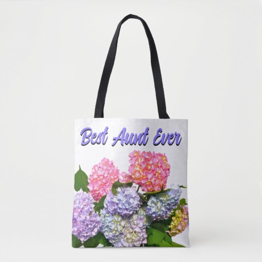 Tote Bag Hydrangea Bouquet meilleure tante jamais (Devant)