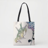 Tote Bag Hydrangea et Pinsons, Hiroshige, Ukiyo-e (Devant)