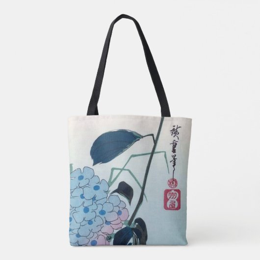Tote Bag Hydrangea et Pinsons, Hiroshige, Ukiyo-e (Dos)