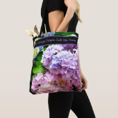 Tote Bag Hydrangea garden, rose, bleu, purple floral (De près)