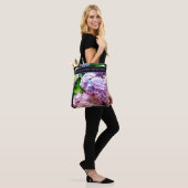 Tote Bag Hydrangea garden, rose, bleu, purple floral (Sur le modèle)