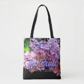 Tote Bag Hydrangea jardin rose bleu violet floral, Mariée (Devant)