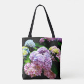 Tote Bag Hydrangea jardin rose bleu violet floral, Mariée (Dos)
