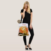 Tote Bag Hydrangea orange et libellule personnalisée (Sur le modèle)