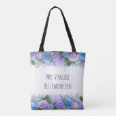 Tote Bag Hydrangea personnalisé pour remercier un enseignan (Dos)