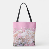 Tote Bag Hydrangeas blancs romantiques roses roses mariée (Dos)
