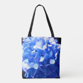 Tote Bag Hydrangeas bleus floraux élégants bleu de cobalt (Dos)