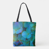 Tote Bag Hydrangeas fleurs bleu sarcelle rose jaune la mari (Dos)
