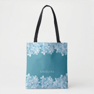 Tote Bag Hydrangée bleue, domestique personnalisée