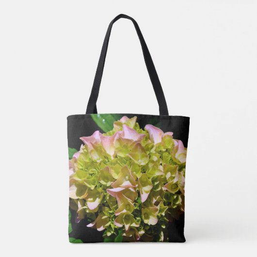 Tote Bag Hydrangée rose jaune vert, pour la mariée (Dos)