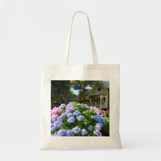 Tote Bag Hydrangées bleues et roses - Martha's Vineyard (Devant)