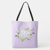 Tote Bag Hydrangées et Lilacs de style aquarelle (Dos)