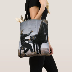 Tote Bag Hyena Piano Music Player Imaginaire Art Graphic Fo