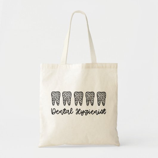 Tote Bag Hygiéniste dentaire | RDH Dentist Léopard dents ca (Devant)